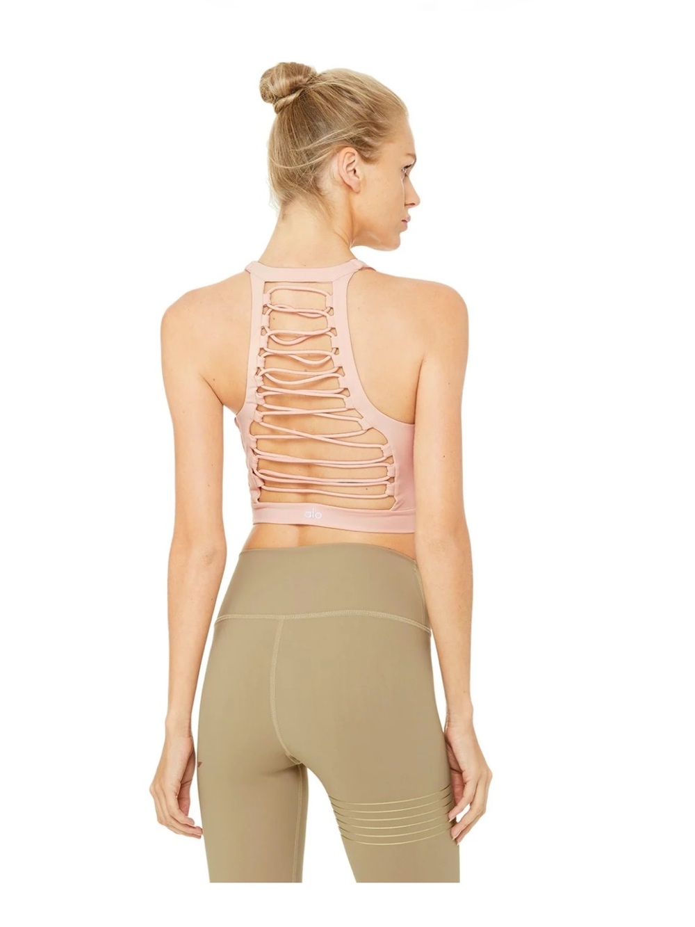 ALO Yoga Strappy Back Sports Bra - Blush